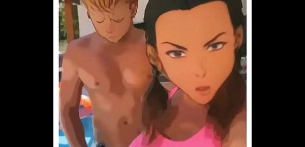  Anime Milf Aubrey Black fucks young pool boy